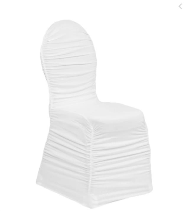 Rental store for CHAIR COVER, WHITE RUCHED SPANDEX in New Orleans LA