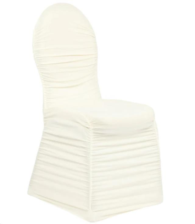 Rental store for CHAIR COVER, IVORY RUCHED SPANDEX in New Orleans LA